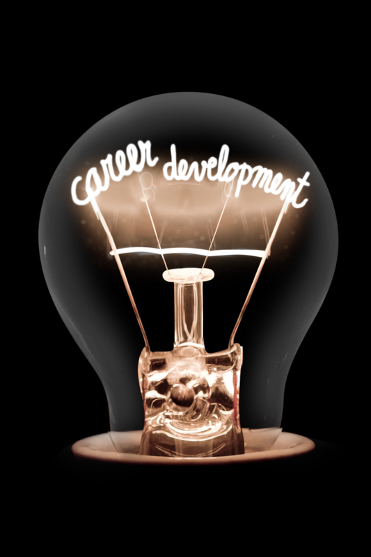 Light bulb with "career development" inside.